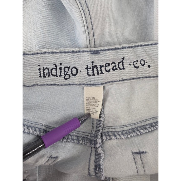 Indigo Thread Co Womens Ankle Jeans 10 Embroidered Mid Rise - Picture 9 of 10